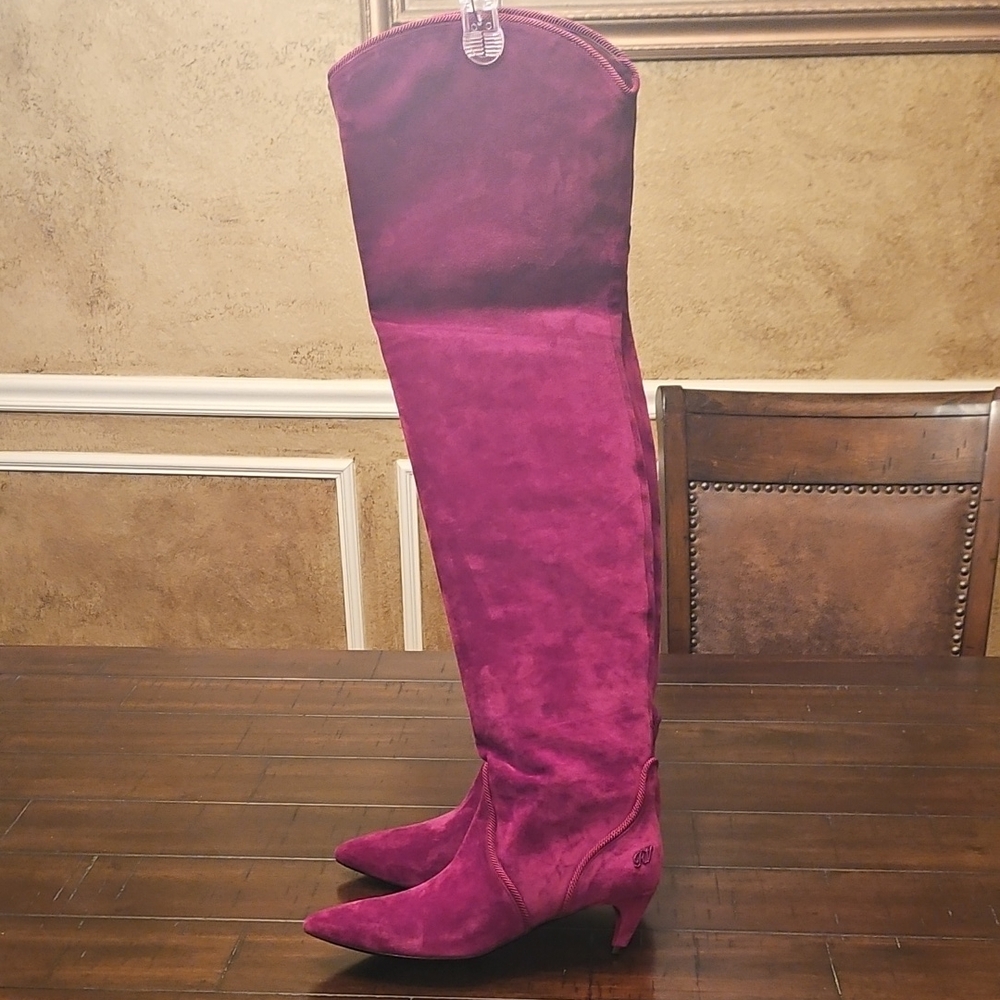 Roger Vivier Over-the-Knee Boots in Vibrant Purple,NWT$2395
